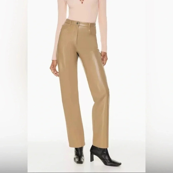 WILFRED Melina Pant Tall Vegan Leather Straight Leg Saville Aritzia 2 - Picture 1 of 7
